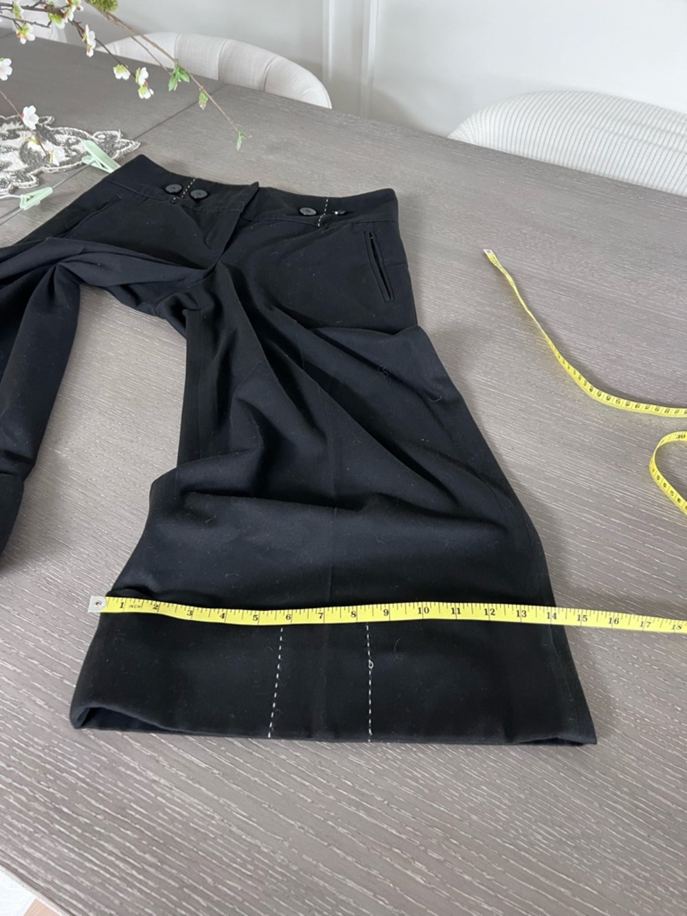 Women’s Black super wide cropped pants pants size 6 - Picture 9 of 13